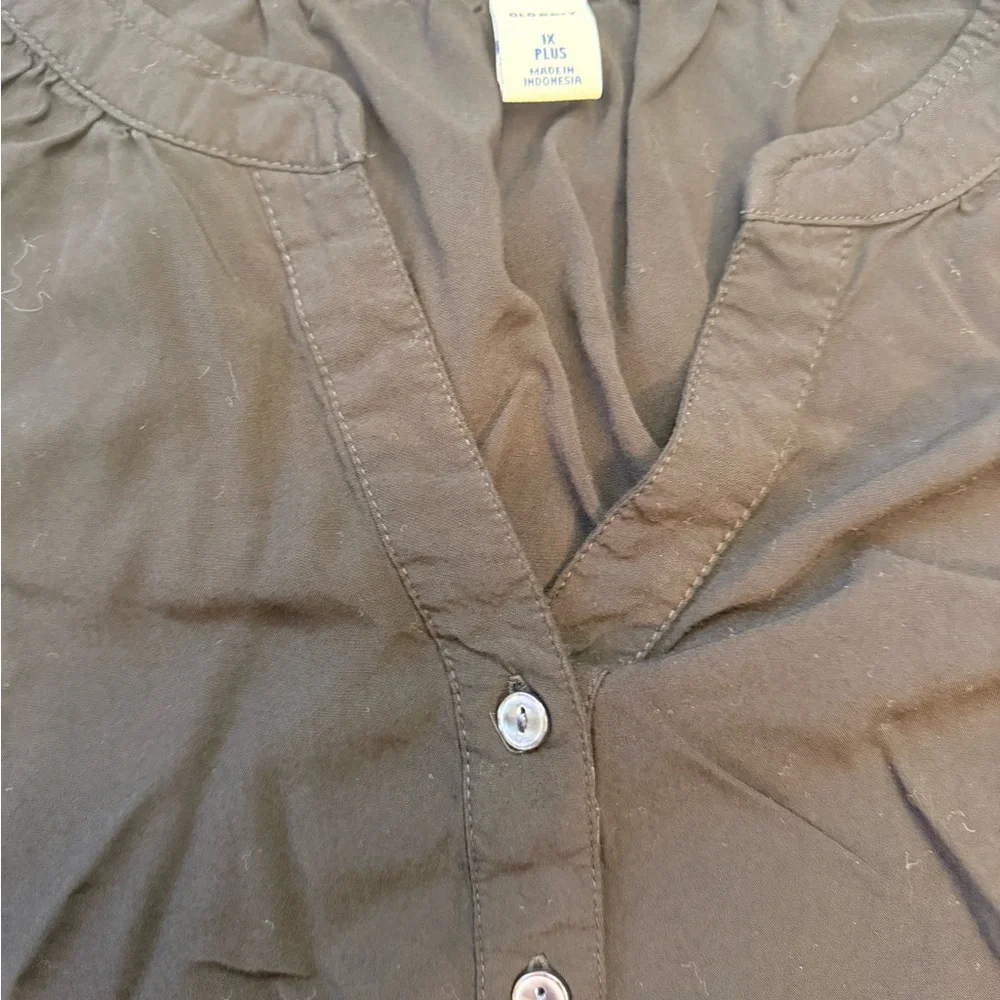 Old Navy 1XL Plus BLK Blouse‎ Work Wear Boho Lightweight Flowy